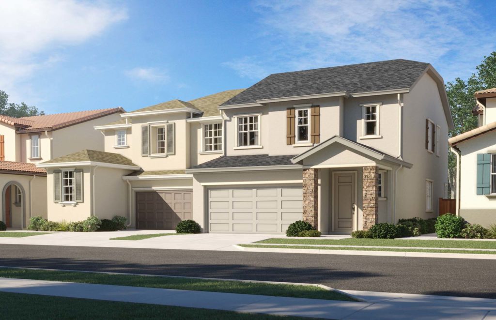 exterior rendering of Plan 2C at Amethyst at Tracy Hills